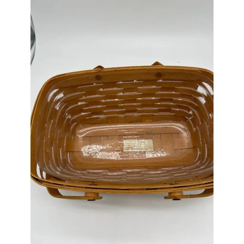 Vintage Longaberger Basket 1996 Handwoven Dresden Ohio Double Swing Handles